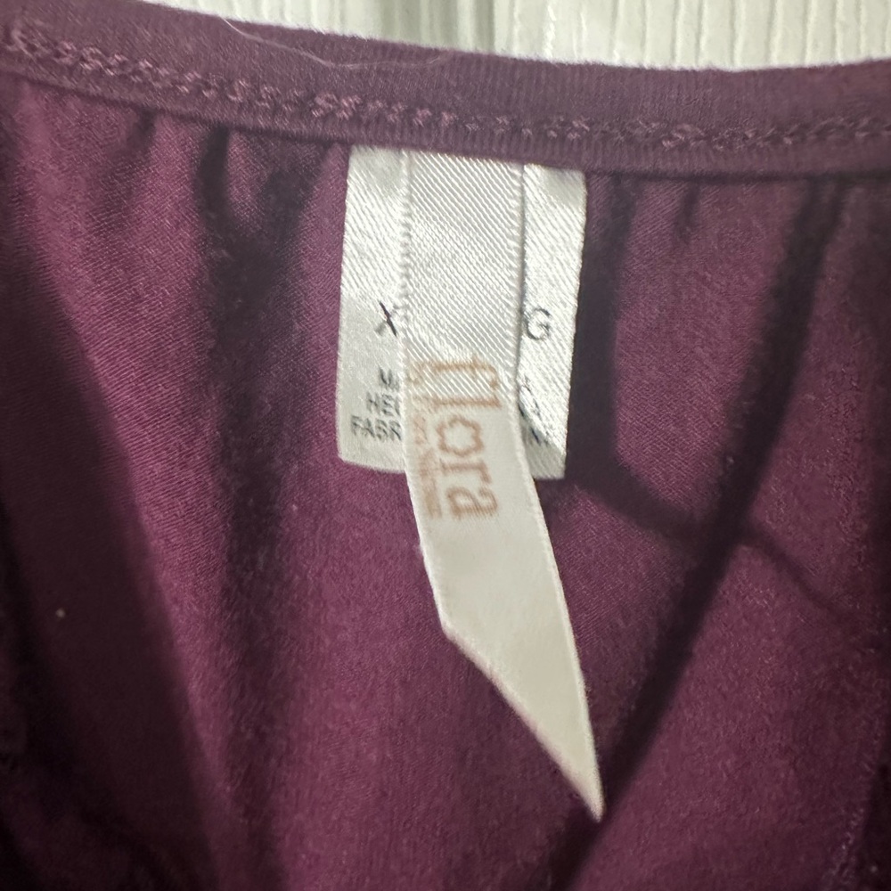 FLORA Intimates Plum Purple Lace Trim Camisole and Shorts Pajama Set Size XL - Picture 3 of 8